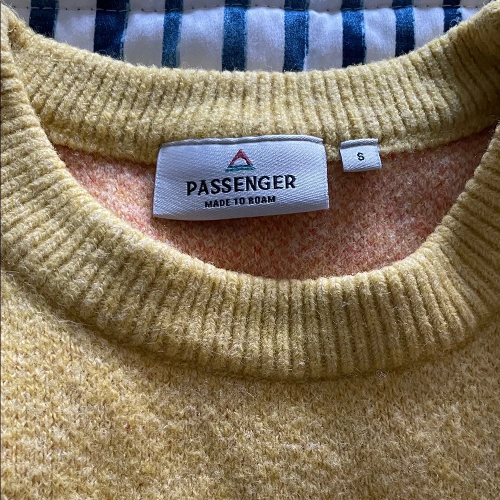 Passenger Yellow Colorblock Mountain Crewneck Sweater - Picture 2 of 2
